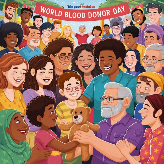 World blood donor day illustration