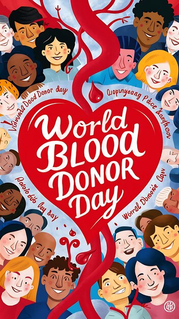 world blood donor day Illustrationtypography