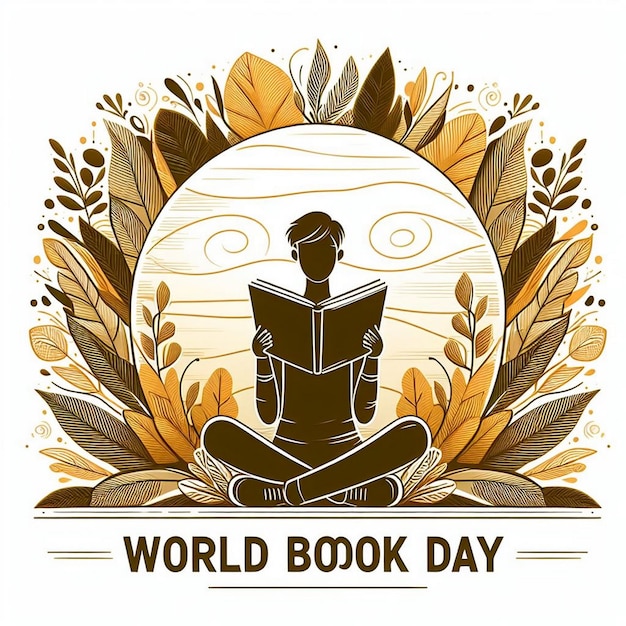 Photo world book day banner design and vector illustration of world book day