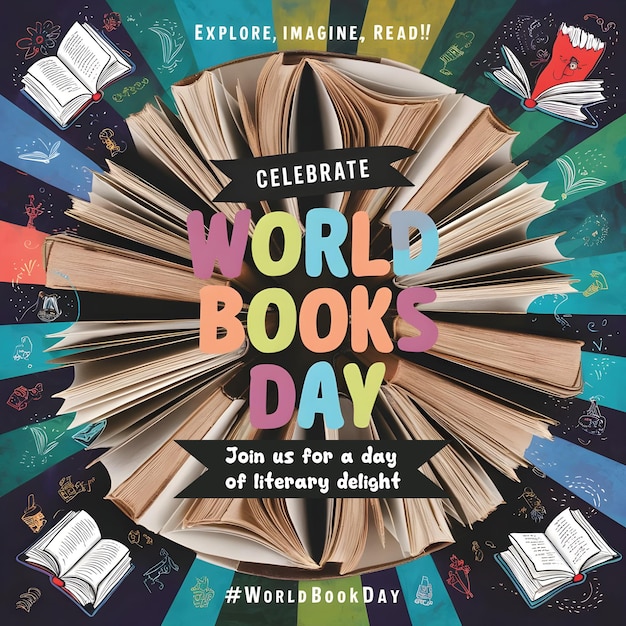 Photo world book day event poster design