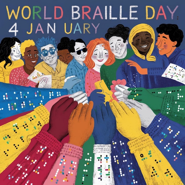 Photo world braille day design