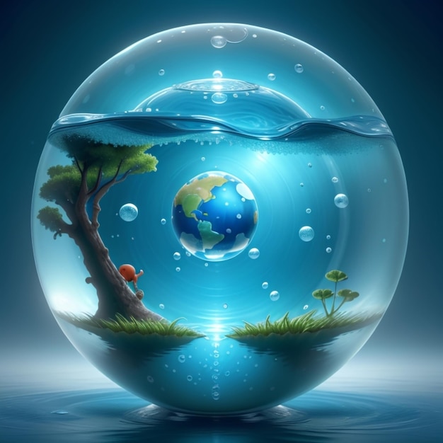 a world in a bubble with the world in it