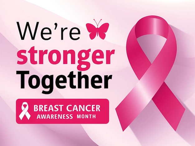 World Cancer Day Were Stronger Together Breast Cancer Awareness Month concept P2