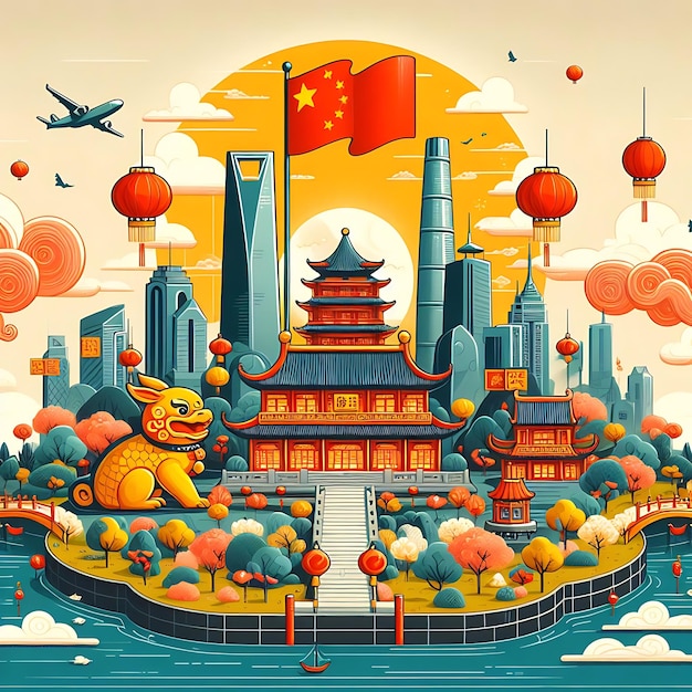 World Chinese language Culture day illustration