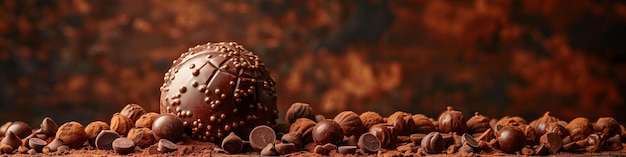 world chocolate day banner with copy space