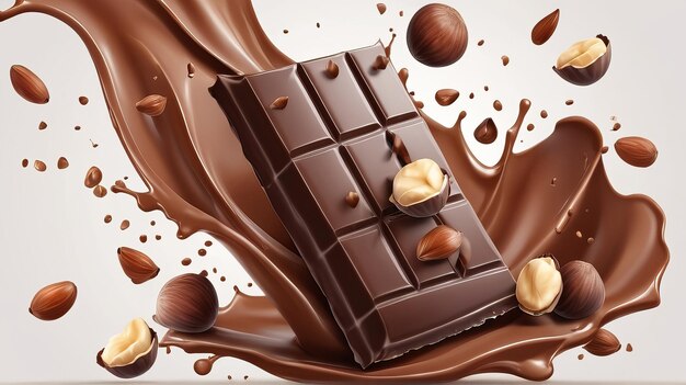 World Chocolate Day celebration with chocolate flooding illustration background Generative Ai