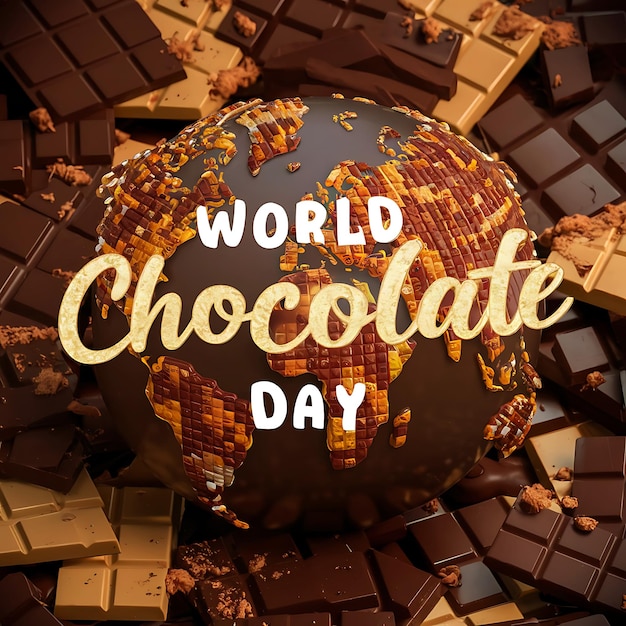 World Chocolate Day Creative typography concept