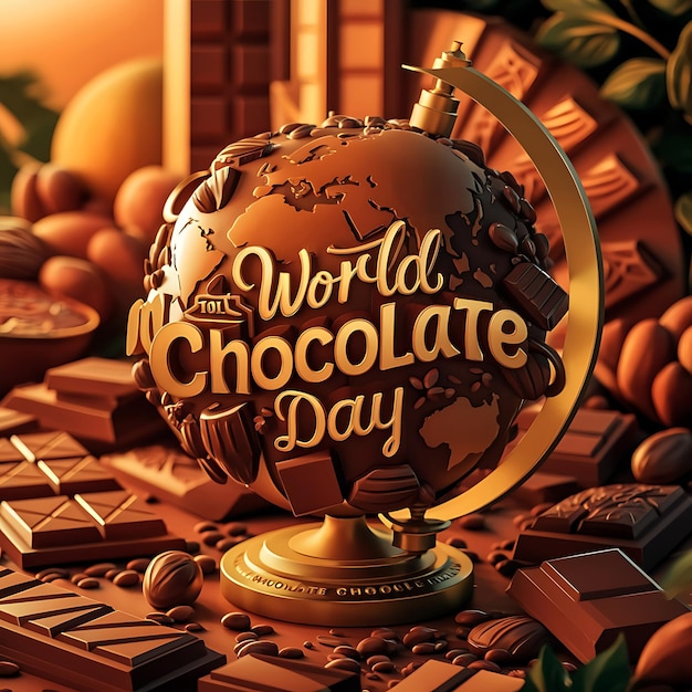 World Chocolate Day Creative typography concept