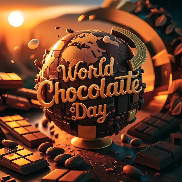 World Chocolate Day Creative typography concept