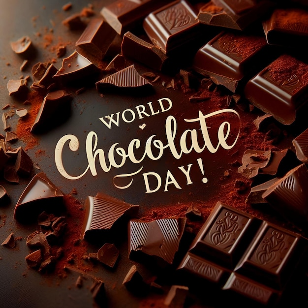 World chocolate day greeting social media poster