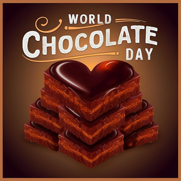 world chocolate day poster with chocolate background