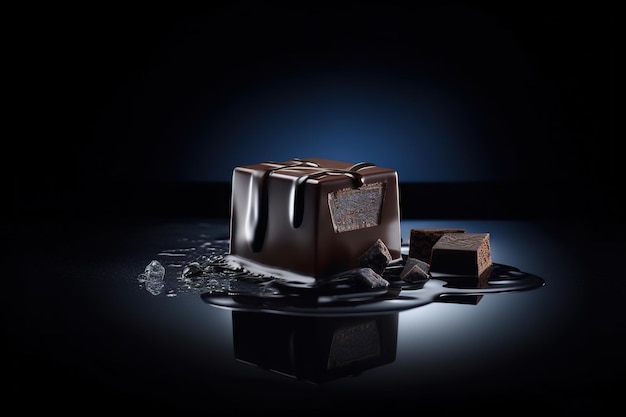 World chocolate day Yummy food day gifting enjoying and making chocolate Delicious chocolate dessert a way to show their affection for those they care about Sweet food Generative AI