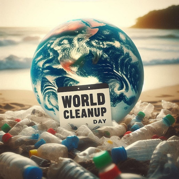 World cleanup day background