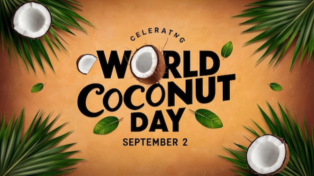 Photo world coconut day poster