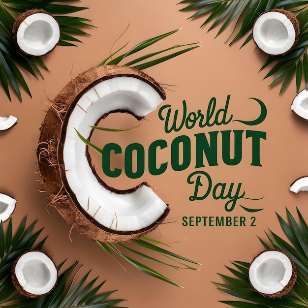 Photo world coconut day poster