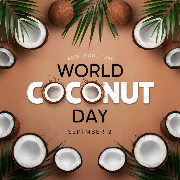 Photo world coconut day poster