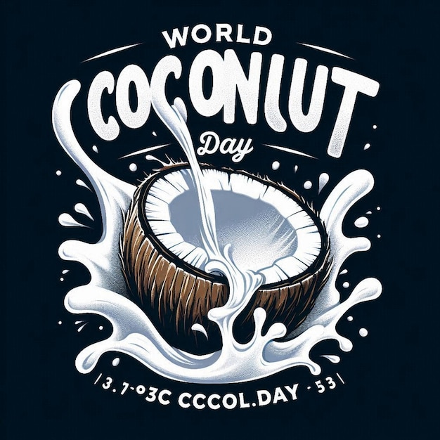 World coconut day with on water splash september 2