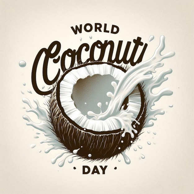 World coconut day with on water splash september 2