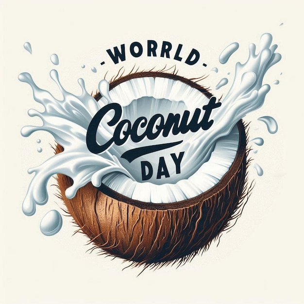 World coconut day with on water splash september 2