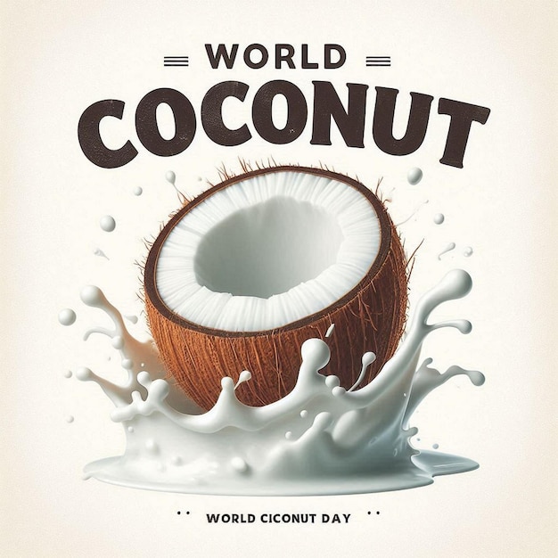 World coconut day with on water splash september 2