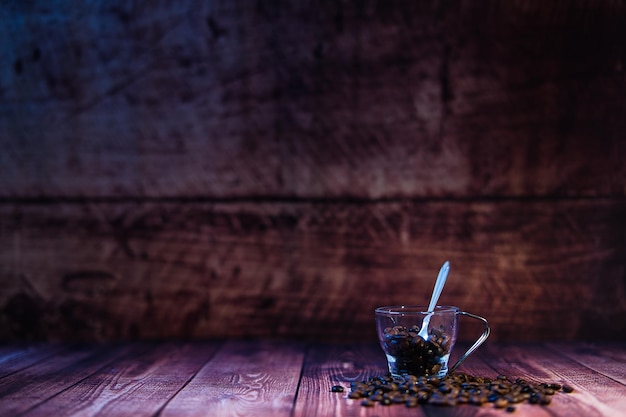 World coffee day concept cup with coffee beans