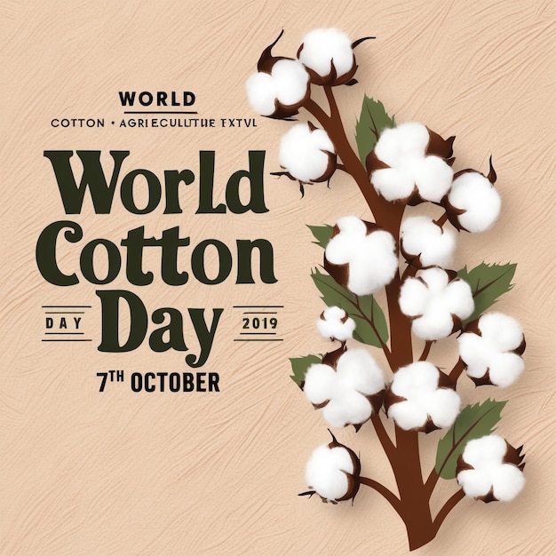 Photo world cotton day banner template