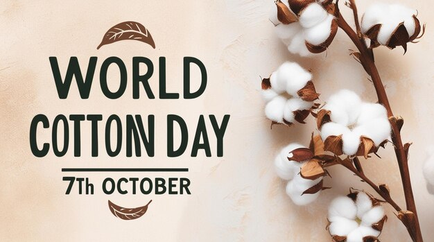 Photo world cotton day banner template