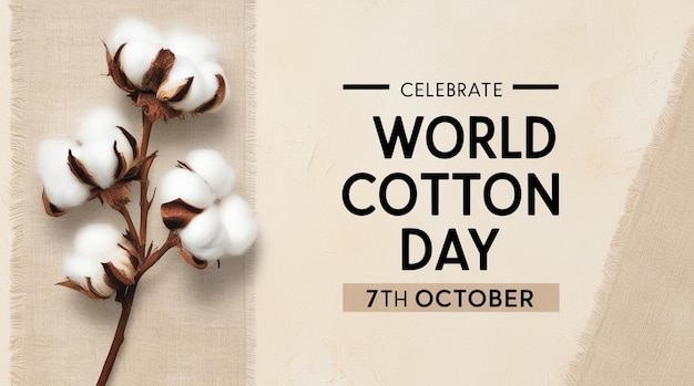 Photo world cotton day banner template