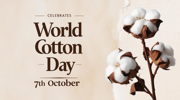 Photo world cotton day banner template