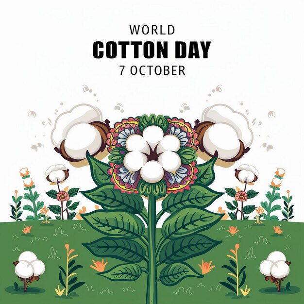 Photo world cotton day illustration