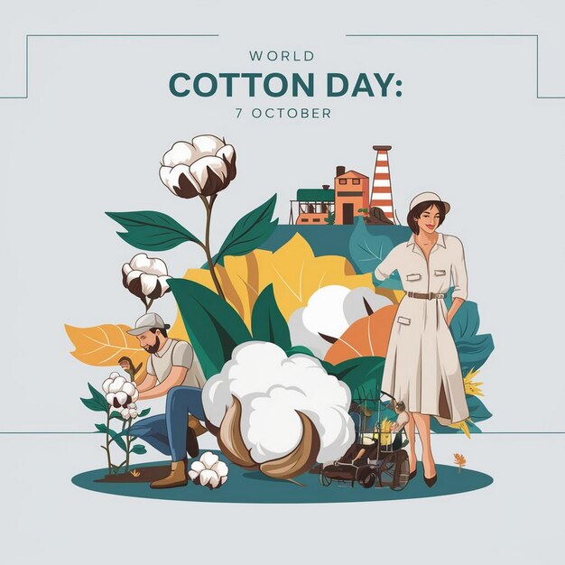 Photo world cotton day illustration