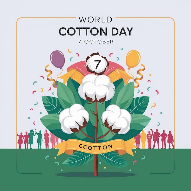 Photo world cotton day illustration