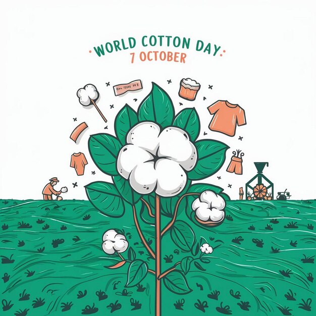 Photo world cotton day illustration