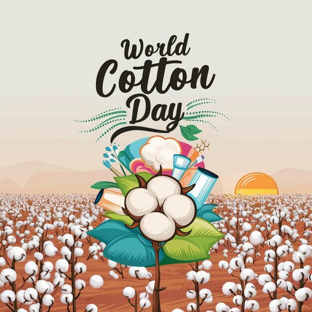 Photo world cotton day illustration