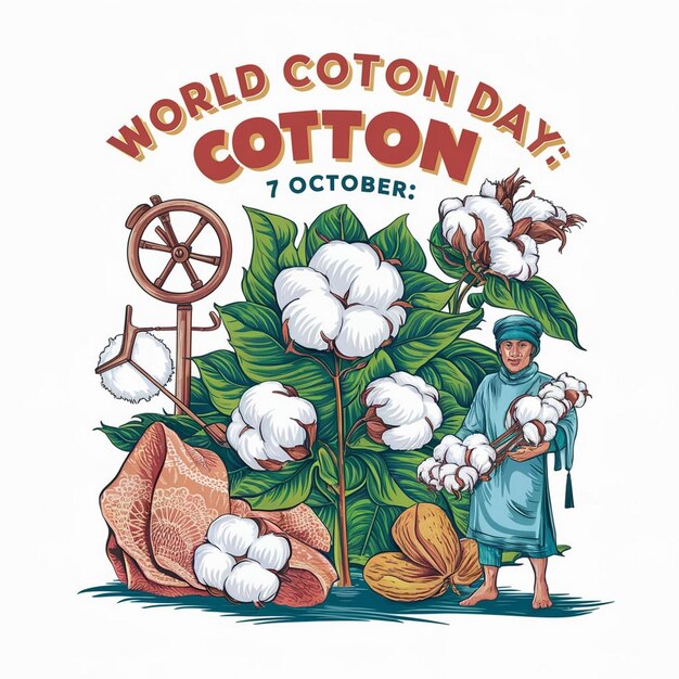 Photo world cotton day illustration