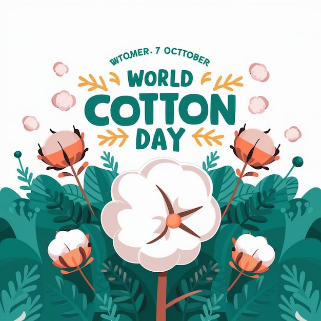 Photo world cotton day illustration