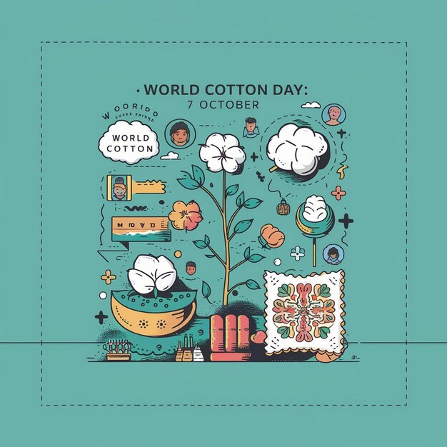 Photo world cotton day illustration