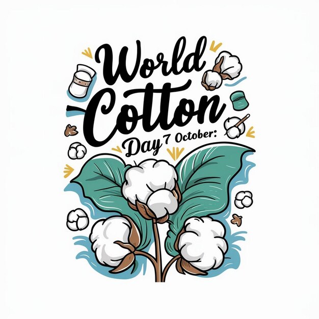 Photo world cotton day illustration