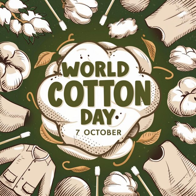 Photo world cotton day illustration