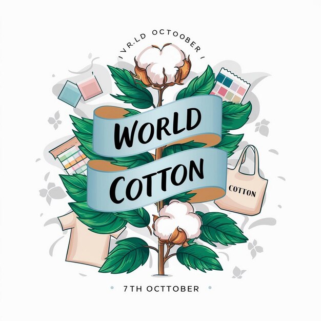 Photo world cotton day illustration