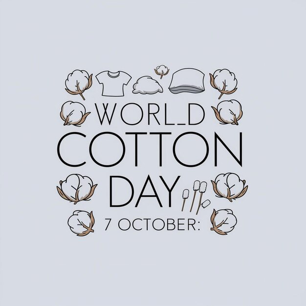 Photo world cotton day illustration