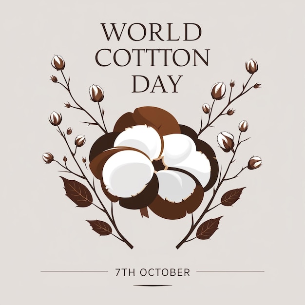 Photo world cotton day october 7 banner design