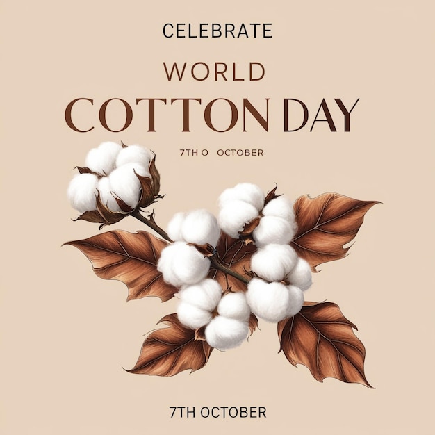 Photo world cotton day promotional banner