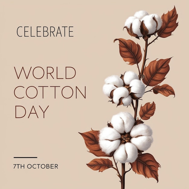 Photo world cotton day promotional banner