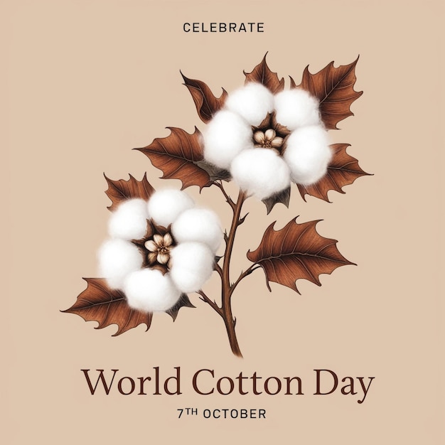 Photo world cotton day promotional banner