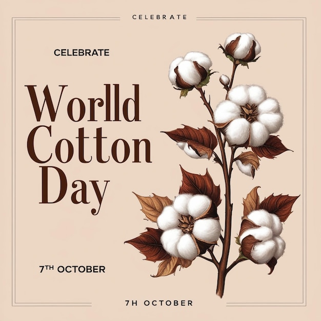 Photo world cotton day promotional banner