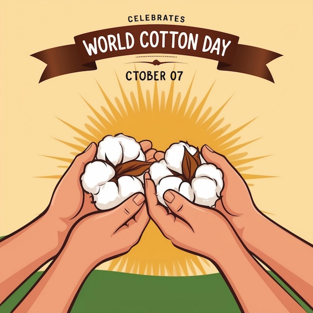 Photo world cotton day promotional banner