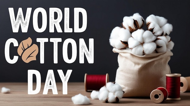 Photo world cotton day template design