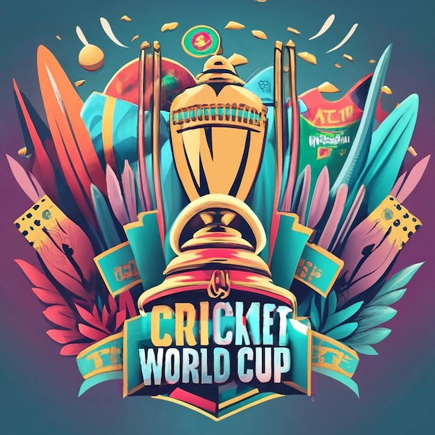 World Cup 2023 trophy on stadium ai generated