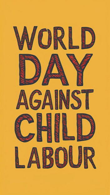 Photo world day against child labour vector illustration day social media poster suitable for poster